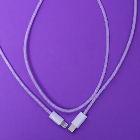 Maxlife kabel MXUC-06 USB-C - Lightning 1,0 m 20W fioletowy nylonowy Maxlife kabel MXUC-06 USB-C - Lightning 1,0 m 20W fioletowy nylonowy