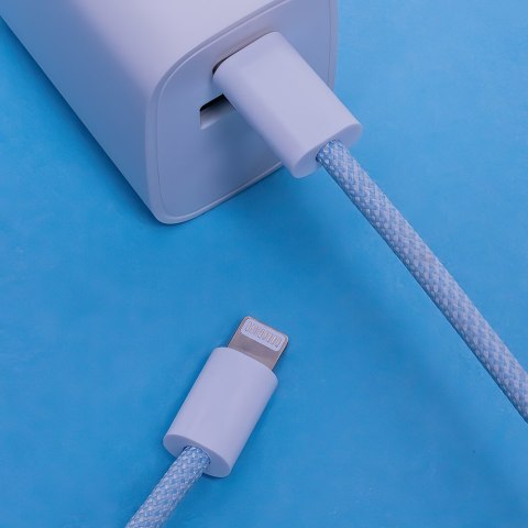 Maxlife kabel MXUC-06 USB-C - Lightning 1,0 m 20W niebieski nylonowy Maxlife kabel MXUC-06 USB-C - Lightning 1,0 m 20W niebieski nylonowy