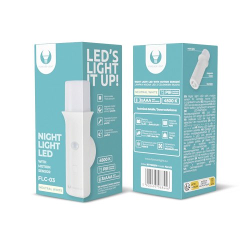Lampka do szaf LED FLC-03 z czujnikiem ruchu PIR 3xAAA Forever Light Lampka do szaf LED FLC-03 z czujnikiem ruchu PIR 3xAAA Forever Light