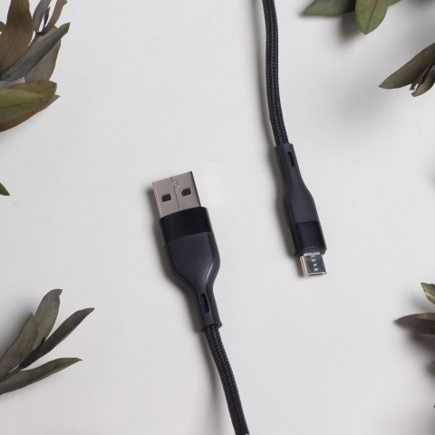 Maxlife kabel MXUC-07 USB - microUSB 1,0 m 2,4A czarny nylonowy Maxlife kabel MXUC-07 USB - microUSB 1,0 m 2,4A czarny nylonowy