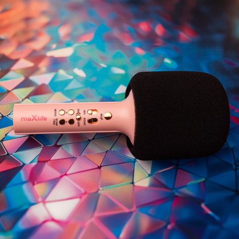 Maxlife mikrofon z głośnikiem Bluetooth MXBM-600 różowy Maxlife mikrofon z głośnikiem Bluetooth MXBM-600 różowy
