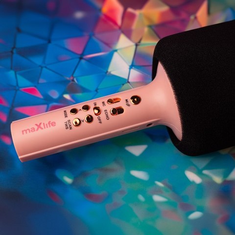 Maxlife mikrofon z głośnikiem Bluetooth MXBM-600 różowy Maxlife mikrofon z głośnikiem Bluetooth MXBM-600 różowy