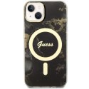 Guess nakładka do iPhone 14 6,1" GUHMP14SHTMRSK czarna hardcase Magsafe IML Golden Marble Guess nakładka do iPhone 14 6,1" GUHMP14SHTMRSK czarna hardcase Magsafe IML Golden Marble