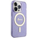 Guess nakładka do iPhone 14 Pro 6,1" GUHMP14LHCMCGU fioletowa hardcase Magsafe IML Glitter Gold Guess nakładka do iPhone 14 Pro 6,1" GUHMP14LHCMCGU fioletowa hardcase Magsafe IML Glitter Gold