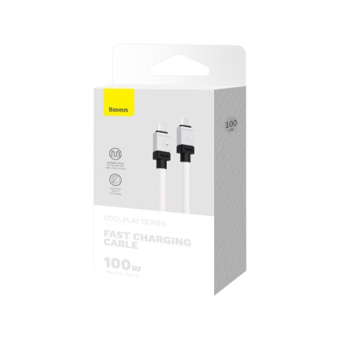 Baseus kabel CoolPlay USB-C - USB-C 1m 100W biały Baseus kabel CoolPlay USB-C - USB-C 1m 100W biały