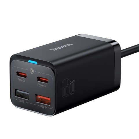 Baseus ładowarka sieciowa GaN3 Pro PD 65W 2x USB-C 2x USB czarna + kabel USB-C - USB-C Baseus ładowarka sieciowa GaN3 Pro PD 65W 2x USB-C 2x USB czarna + kabel USB-C - USB-C