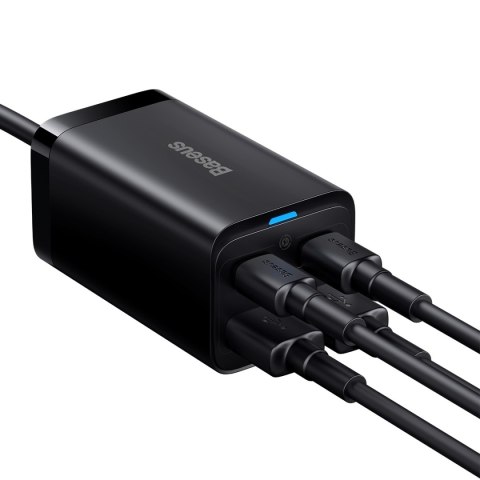 Baseus ładowarka sieciowa GaN3 Pro PD 65W 2x USB-C 2x USB czarna + kabel USB-C - USB-C Baseus ładowarka sieciowa GaN3 Pro PD 65W 2x USB-C 2x USB czarna + kabel USB-C - USB-C