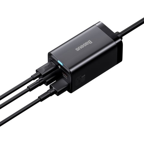 Baseus ładowarka sieciowa GaN3 Pro PD 65W 2x USB-C 2x USB czarna + kabel USB-C - USB-C Baseus ładowarka sieciowa GaN3 Pro PD 65W 2x USB-C 2x USB czarna + kabel USB-C - USB-C