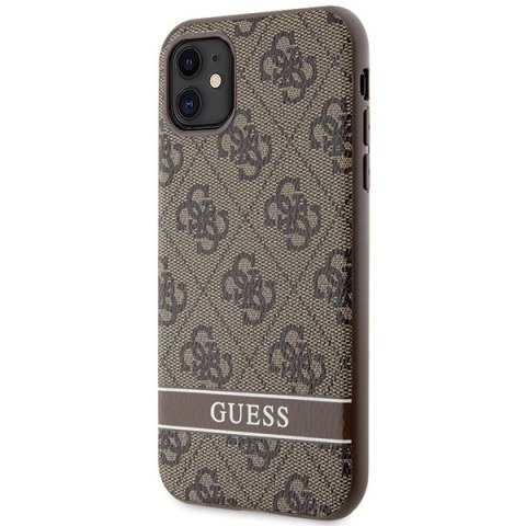 Guess nakładka do iPhone 11 GUHCN61P4SNW brązowa HC 4G Stripe Guess nakładka do iPhone 11 GUHCN61P4SNW brązowa HC 4G Stripe