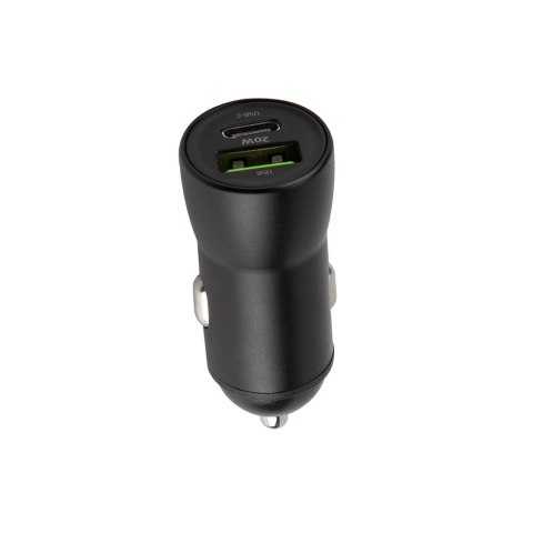 Maxlife ładowarka samochodowa PD QC MXCC-04 1x USB-C 1x USB 20W czarna + kabel USB-C - Lightning 27W Maxlife ładowarka samochodowa PD QC MXCC-04 1x USB-C 1x USB 20W czarna + kabel USB-C - Lightning 27W