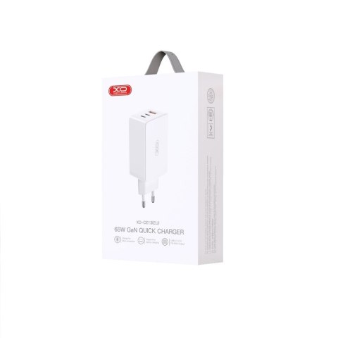 XO ładowarka sieciowa CE13 PD QC 3.0 65W 1x USB 2x USB-C biała XO ładowarka sieciowa CE13 PD QC 3.0 65W 1x USB 2x USB-C biała
