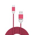 PANTONE kabel USB - microUSB 1,5m 2,4A PT-MC001-5 Pink 184C PANTONE kabel USB - microUSB 1,5m 2,4A PT-MC001-5 Pink 184C