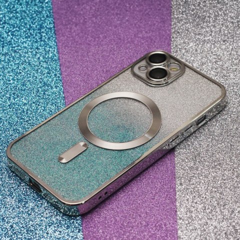 Nakładka Glitter Chrome Mag do iPhone 15 Pro 6,1" srebrny gradient Nakładka Glitter Chrome Mag do iPhone 15 Pro 6,1" srebrny gradient