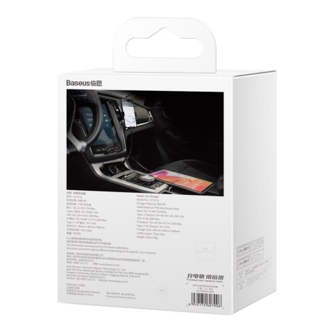 Baseus ładowarka samochodowa Enjoyment Retractable 2w1 30W czarna z kablem 1x USB-C 1x Lightning Baseus ładowarka samochodowa Enjoyment Retractable 2w1 30W czarna z kablem 1x USB-C 1x Lightning