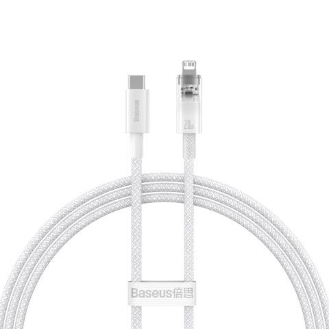 Baseus kabel Explorer PD USB-C - Lightning 1,0m biały z kontrolą temperatury 20W Baseus kabel Explorer PD USB-C - Lightning 1,0m biały z kontrolą temperatury 20W