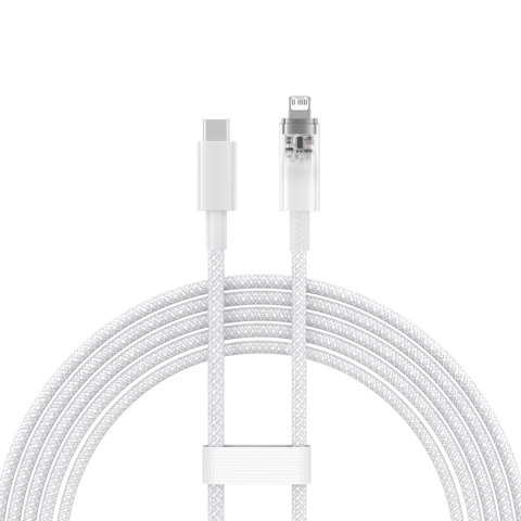 Baseus kabel Explorer PD USB-C - Lightning 2,0m biały z kontrolą temperatury 20W Baseus kabel Explorer PD USB-C - Lightning 2,0m biały z kontrolą temperatury 20W