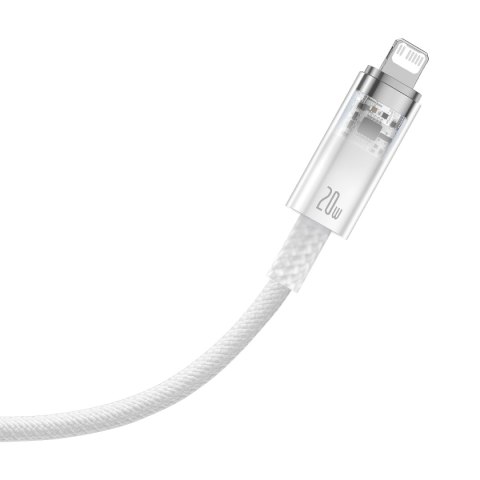 Baseus kabel Explorer PD USB-C - Lightning 2,0m biały z kontrolą temperatury 20W Baseus kabel Explorer PD USB-C - Lightning 2,0m biały z kontrolą temperatury 20W