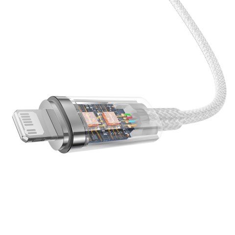 Baseus kabel Explorer PD USB-C - Lightning 2,0m biały z kontrolą temperatury 20W Baseus kabel Explorer PD USB-C - Lightning 2,0m biały z kontrolą temperatury 20W