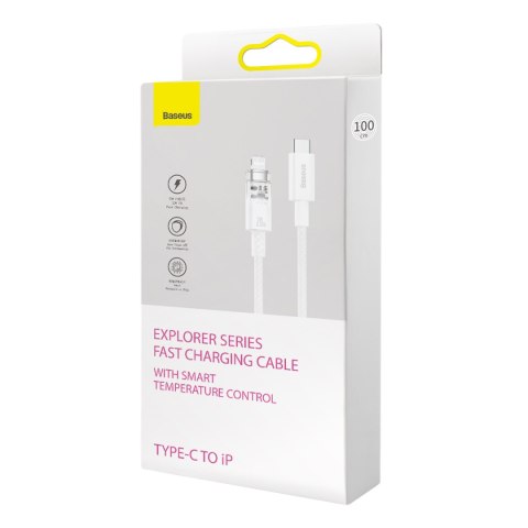 Baseus kabel Explorer PD USB-C - Lightning 2,0m biały z kontrolą temperatury 20W Baseus kabel Explorer PD USB-C - Lightning 2,0m biały z kontrolą temperatury 20W