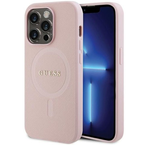 Guess nakładka do iPhone 13 Pro Max 6,7" GUHMP13XPSAHMCP różowa Saffiano Magsafe Guess nakładka do iPhone 13 Pro Max 6,7" GUHMP13XPSAHMCP różowa Saffiano Magsafe