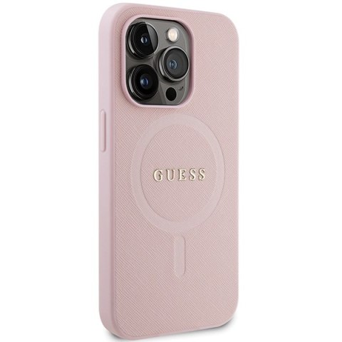Guess nakładka do iPhone 13 Pro Max 6,7" GUHMP13XPSAHMCP różowa Saffiano Magsafe Guess nakładka do iPhone 13 Pro Max 6,7" GUHMP13XPSAHMCP różowa Saffiano Magsafe