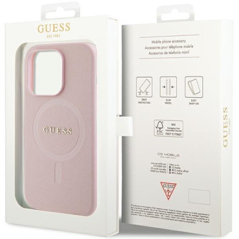 Guess nakładka do iPhone 13 Pro Max 6,7" GUHMP13XPSAHMCP różowa Saffiano Magsafe Guess nakładka do iPhone 13 Pro Max 6,7" GUHMP13XPSAHMCP różowa Saffiano Magsafe