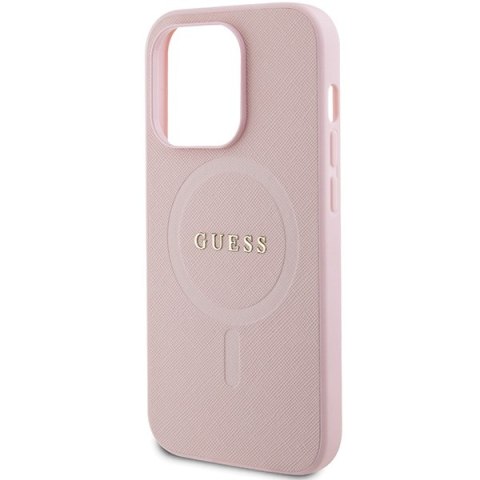 Guess nakładka do iPhone 14 Pro 6,1" GUHMP14LPSAHMCP różowa Saffiano Magsafe Guess nakładka do iPhone 14 Pro 6,1" GUHMP14LPSAHMCP różowa Saffiano Magsafe