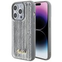 Guess nakładka do iPhone 15 Pro 6,1" GUHCP15LPSFDGSS srebrna HC Sequin Script Metal Guess nakładka do iPhone 15 Pro 6,1" GUHCP15LPSFDGSS srebrna HC Sequin Script Metal