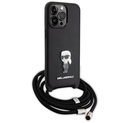 Karl Lagerfeld nakładka do iPhone 15 Pro Max 6,7" KLHCP15XSASKNPSK czarna HC Saffiano Ikonik Metal Pin Monogram Crossbody Karl Lagerfeld nakładka do iPhone 15 Pro Max 6,7" KLHCP15XSASKNPSK czarna HC Saffiano Ikonik Metal Pin Monogram Crossbody
