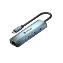 Devia adapter HUB 4w1 EC621 USB-C 3.1 do 3x USB 3.0 + RJ45 ciemnoszary