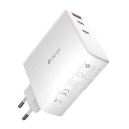 Devia ładowarka sieciowa Extreme PD GaN 140W 2x USB-C 1x USB biała do laptopa