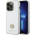 Guess nakładka do iPhone 15 Pro Max 6,7" GUHCP15XPS4DGPS srebrna HC PU 4G Metal Logo Strass Guess nakładka do iPhone 15 Pro Max 6,7" GUHCP15XPS4DGPS srebrna HC PU 4G Metal Logo Strass