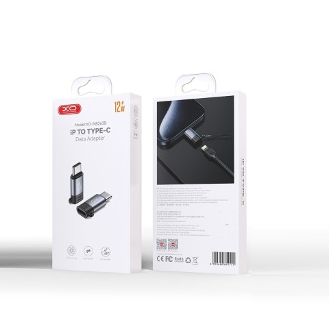 XO adapter NB263B Lightning - USB-C 2A czarny matowy XO adapter NB263B Lightning - USB-C 2A czarny matowy
