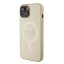 Guess nakładka do iPhone 15 Plus 6,7" GUHMP15MPSAHMCB złota hardcase Saffiano MagSafe Guess nakładka do iPhone 15 Plus 6,7" GUHMP15MPSAHMCB złota hardcase Saffiano MagSafe