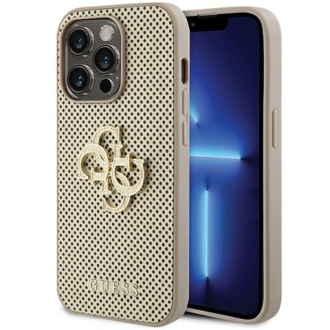 Guess nakładka do iPhone 15 Pro 6,1" złota GUHCP15LPSP4LGD HC PERFORATED PU 4G GLITTER Guess nakładka do iPhone 15 Pro 6,1" złota GUHCP15LPSP4LGD HC PERFORATED PU 4G GLITTER