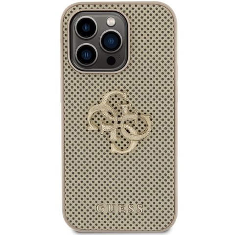 Guess nakładka do iPhone 15 Pro 6,1" złota GUHCP15LPSP4LGD HC PERFORATED PU 4G GLITTER Guess nakładka do iPhone 15 Pro 6,1" złota GUHCP15LPSP4LGD HC PERFORATED PU 4G GLITTER