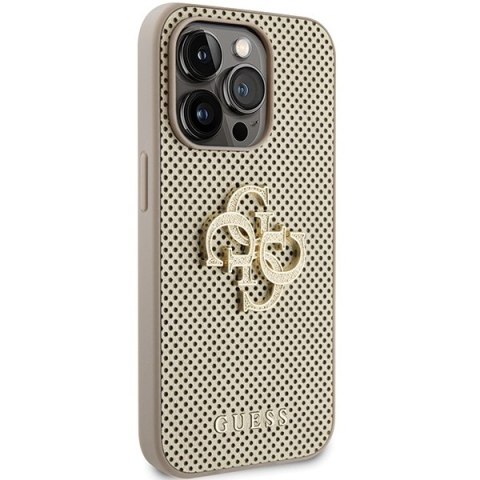 Guess nakładka do iPhone 15 Pro 6,1" złota GUHCP15LPSP4LGD HC PERFORATED PU 4G GLITTER Guess nakładka do iPhone 15 Pro 6,1" złota GUHCP15LPSP4LGD HC PERFORATED PU 4G GLITTER
