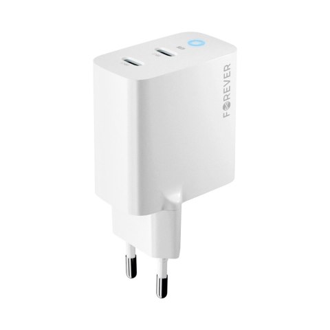 Forever ładowarka sieciowa GaN PD QC TC-06-65CC 2x USB-C 65W biała Forever ładowarka sieciowa GaN PD QC TC-06-65CC 2x USB-C 65W biała