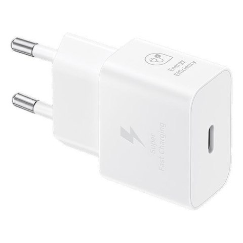 Samsung ładowarka Sieciowa GaN Super Fast Charger EP-T2510XWEGEU USB C 3A 25W z kablem biała Samsung ładowarka Sieciowa GaN Super Fast Charger EP-T2510XWEGEU USB C 3A 25W z kablem biała