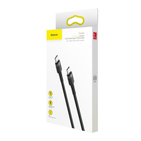Baseus kabel Cafule PD 2.0 USB-C - USB-C 1,0m 3A szaro-czarny 60W Baseus kabel Cafule PD 2.0 USB-C - USB-C 1,0m 3A szaro-czarny 60W