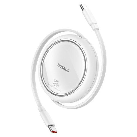 Baseus kabel Free2Draw Mini USB-C - USB-C 1,0m 100W biały zwijany Baseus kabel Free2Draw Mini USB-C - USB-C 1,0m 100W biały zwijany