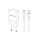 Forever ładowarka sieciowa PD QC TC-01-20C 1x USB-C 20W biała + kabel USB-C - Lightning 20W Forever ładowarka sieciowa PD QC TC-01-20C 1x USB-C 20W biała + kabel USB-C - Lightning 20W