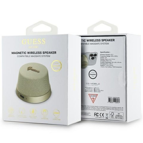 Guess głośnik Bluetooth GUWSC3ALSMD STAND MAGNETIC SCRIPT METAL złoty Guess głośnik Bluetooth GUWSC3ALSMD STAND MAGNETIC SCRIPT METAL złoty