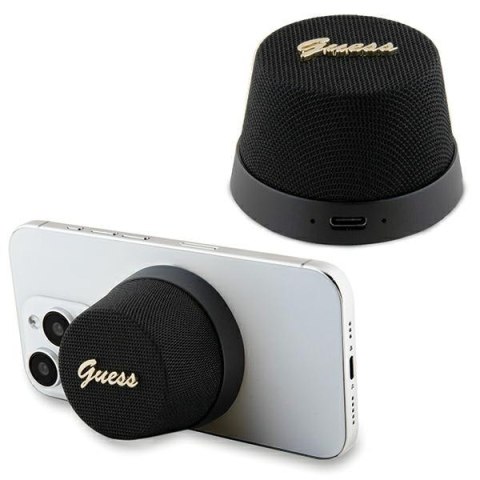 Guess głośnik Bluetooth GUWSC3ALSMK STAND MAGNETIC SCRIPT METAL czarny Guess głośnik Bluetooth GUWSC3ALSMK STAND MAGNETIC SCRIPT METAL czarny