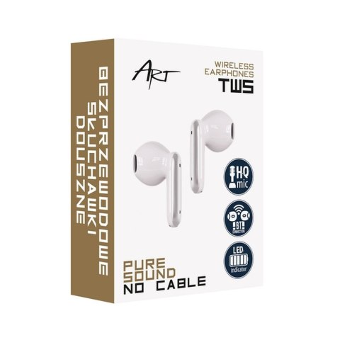 ART słuchawki bezprzewodowe bluetooth TWS + stacja dokująca ze złączem Typ C AP-TW-B4W białe ART słuchawki bezprzewodowe bluetooth TWS + stacja dokująca ze złączem Typ C AP-TW-B4W białe