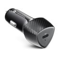 Ładowarka samochodowa Forcell F-Energy Carbon USB C QC3.0 PD 3A 20W + kabel USB C do Lightning CC50-1C czarna