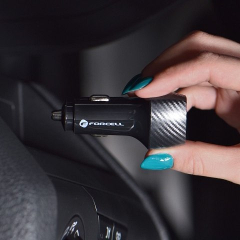 Ładowarka samochodowa Forcell F-Energy Carbon 2 x USB C QC3.0 PD 3A 40W CC50-2C czarna Ładowarka samochodowa Forcell F-Energy Carbon 2 x USB C QC3.0 PD 3A 40W CC50-2C czarna