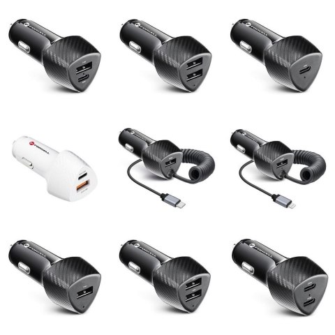 Ładowarka samochodowa Forcell F-Energy Carbon 2 x USB C QC3.0 PD 3A 40W CC50-2C czarna Ładowarka samochodowa Forcell F-Energy Carbon 2 x USB C QC3.0 PD 3A 40W CC50-2C czarna