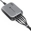 Ładowarka biurkowa Forcell F-Energy GaN III 3 x USB C + 2 x USB A QC4.0 PD 5A 200W VT-51 szara