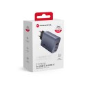Ładowarka sieciowa do telefonu Forcell F-Energy GaN 2 x USB C + USB A QC4.0 PD 4A 65W VT-42B szara